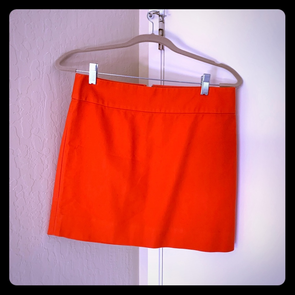 Jcrew orange mini skirt